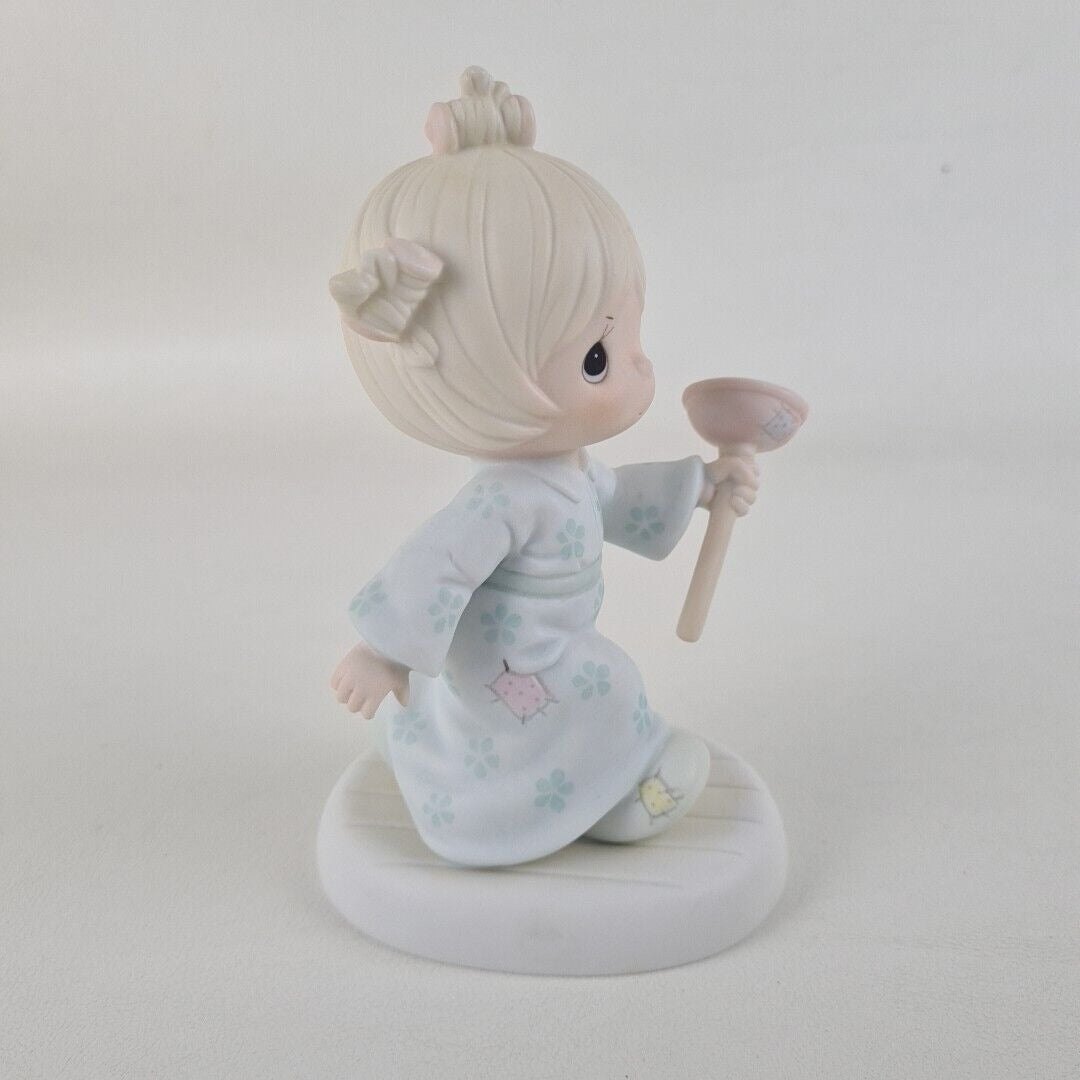 Precious Moments 111155 Faith Takes The Plunge Porcelain Girl Plumber Figure