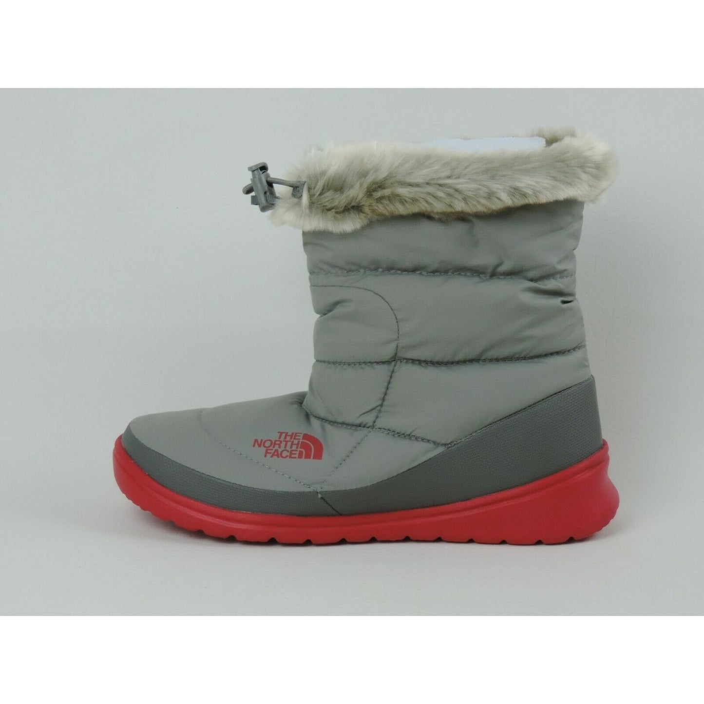 The North Face Nuptse Faux Fur IV Womens Bootie Grey Winter Waterproof Size 11