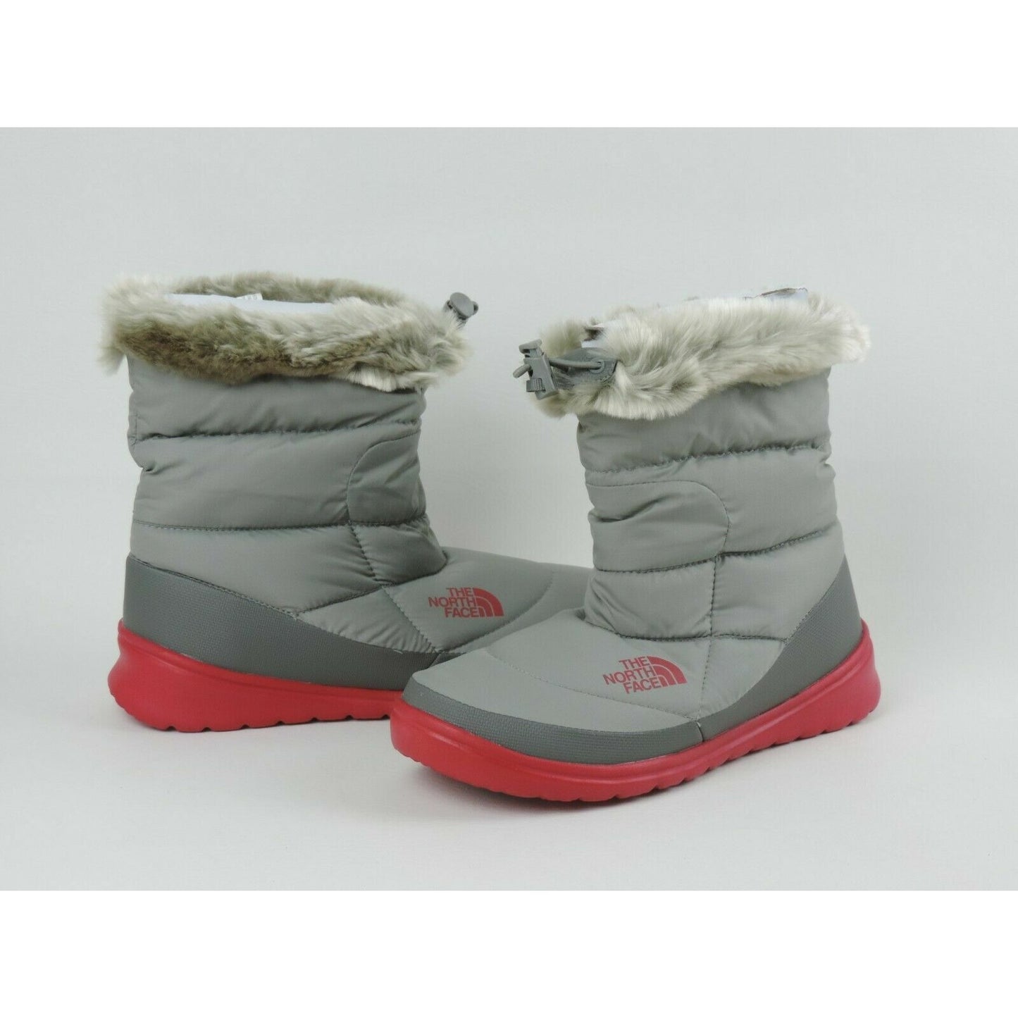 The North Face Nuptse Faux Fur IV Womens Bootie Grey Winter Waterproof Size 11