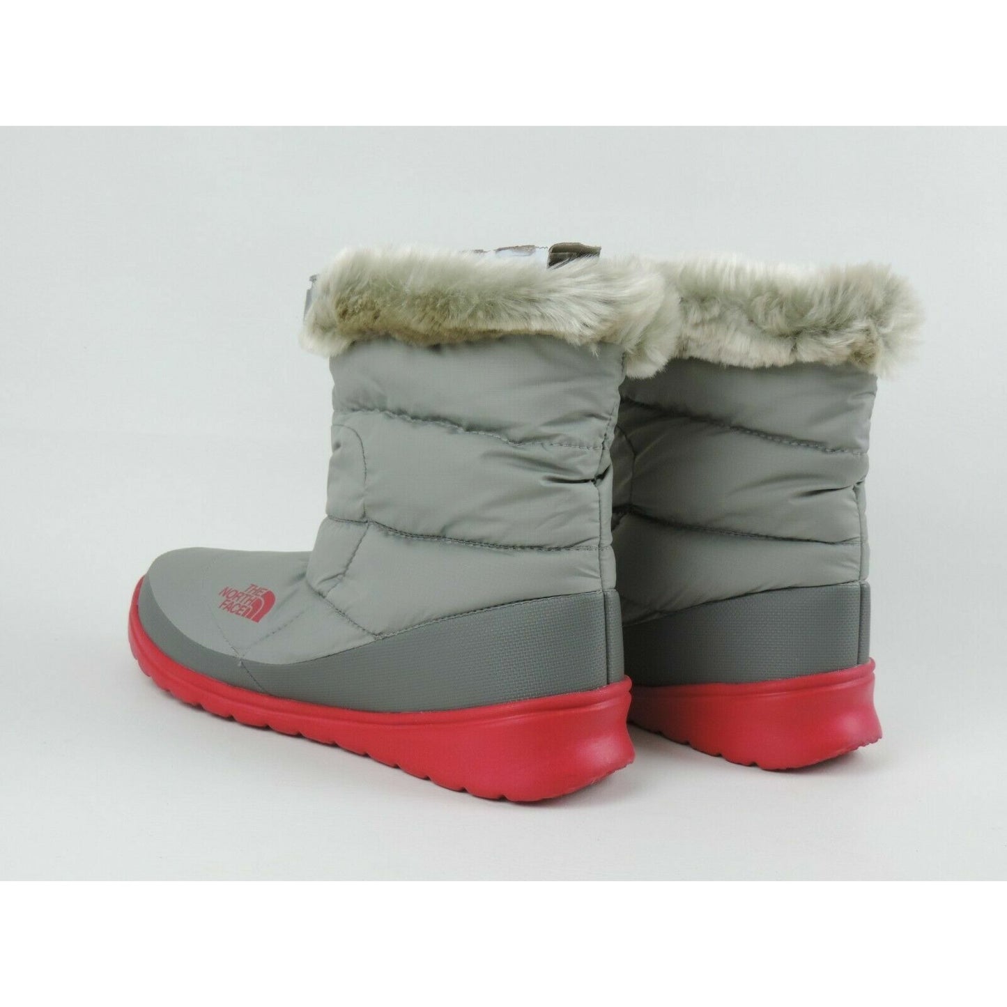 The North Face Nuptse Faux Fur IV Womens Bootie Grey Winter Waterproof Size 11