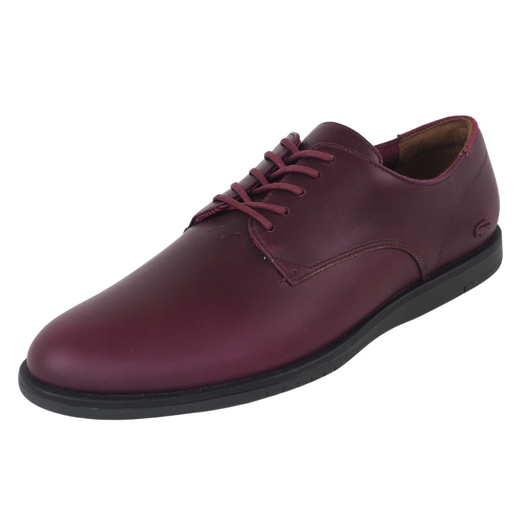 Lacoste LACCORD 417 1 Oxford Burgundy Casual Comfort Leather Mens Shoes Size 10