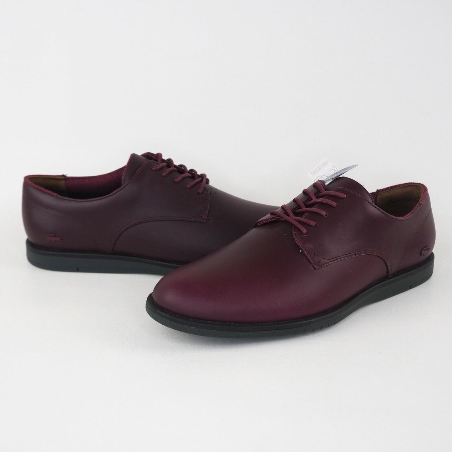 Lacoste LACCORD 417 1 Oxford Burgundy Casual Comfort Leather Mens Shoes Size 10