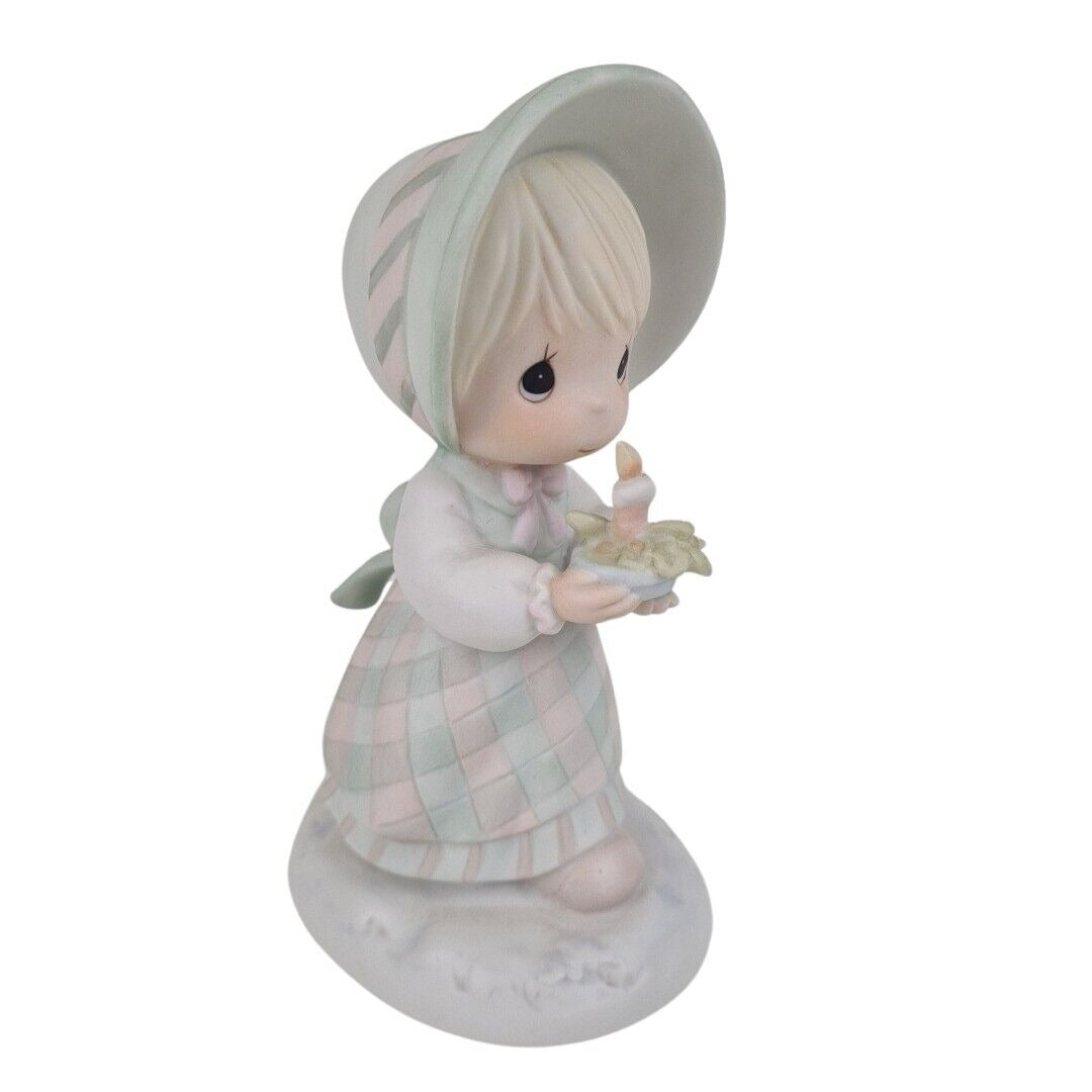 Precious Moments 110116 "December"  Girl With Candle Porcelain Figurine Vintage