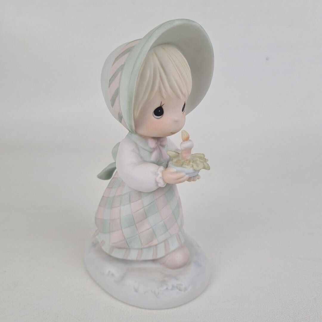 Precious Moments 110116 "December"  Girl With Candle Porcelain Figurine Vintage