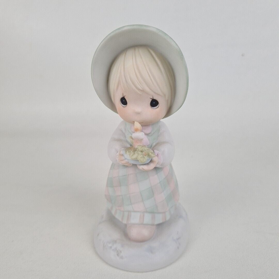 Precious Moments 110116 "December"  Girl With Candle Porcelain Figurine Vintage