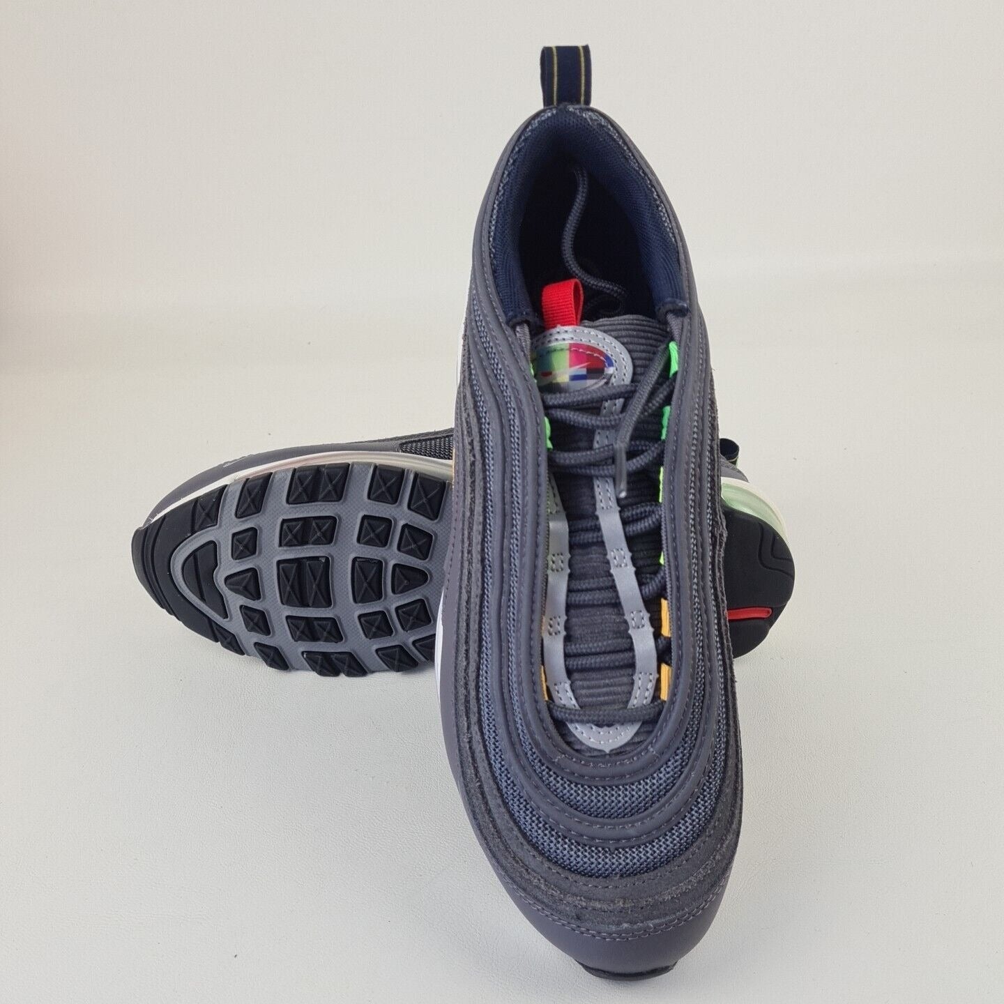 Nike Air Max 97 EOI GS DD2002 001 Grey Black Sneaker Unisex Shoe SZ 7 Y=8.5 Wmn