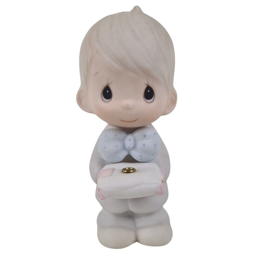 🚨 Precious Moments E-2833 Ring Bearer Wedding Party Series Porcelain Figurine