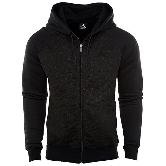 Nike Air Jordan 819125 010 Retro 3 Full-Zip Fleece Men's Hoodie Black Size M