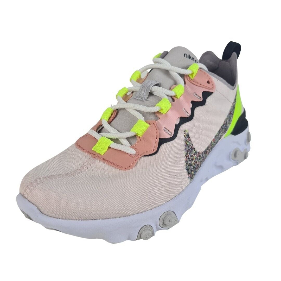 Nike React Element 55 PRM Pink Green Sneakers Women Running CD6964 600 Size 6.5