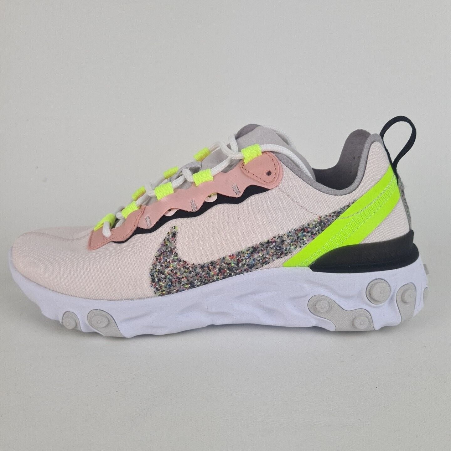 Nike React Element 55 PRM Pink Green Sneakers Women Running CD6964 600 Size 6.5