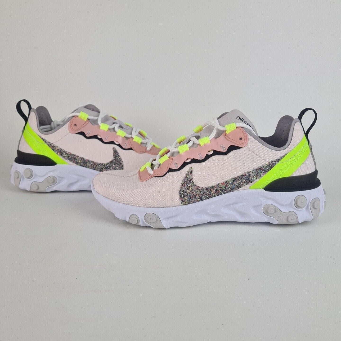 Nike React Element 55 PRM Pink Green Sneakers Women Running CD6964 600 Size 6.5