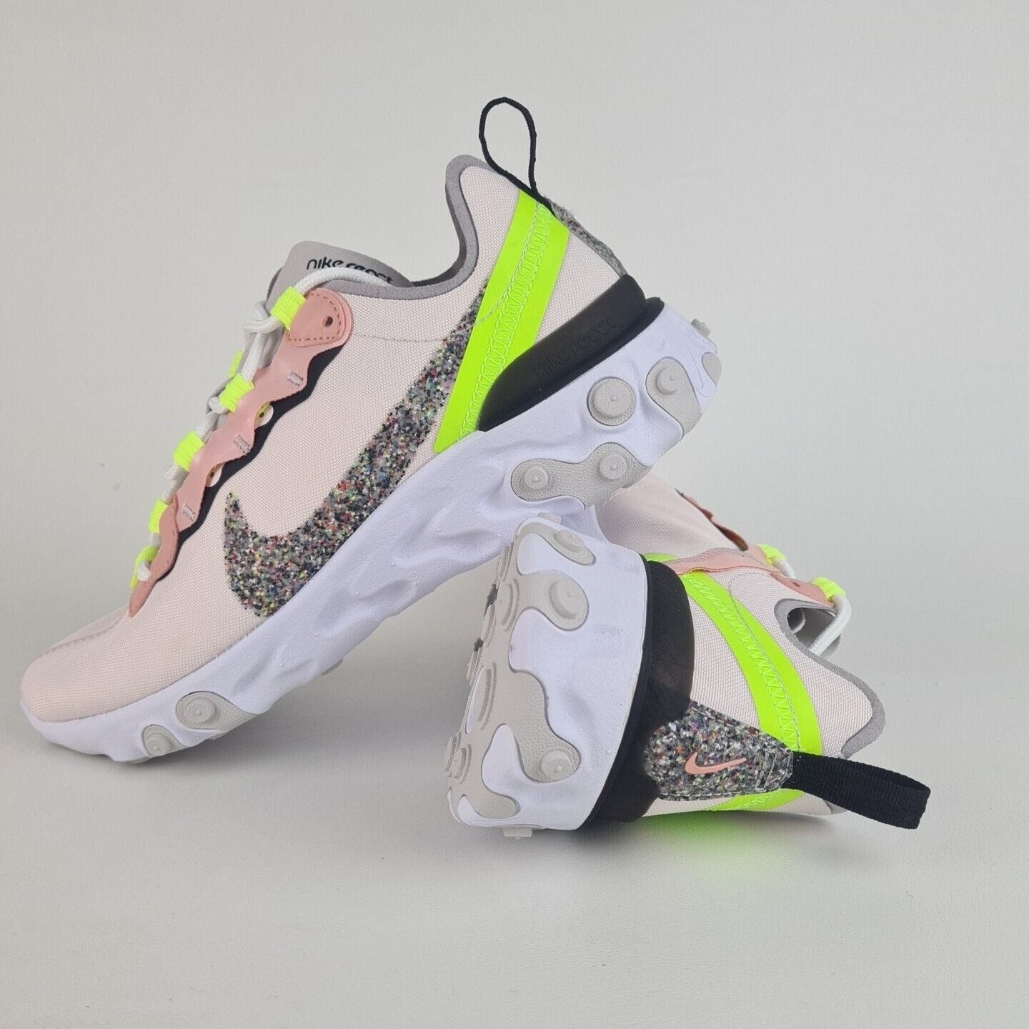 Nike React Element 55 PRM Pink Green Sneakers Women Running CD6964 600 Size 6.5