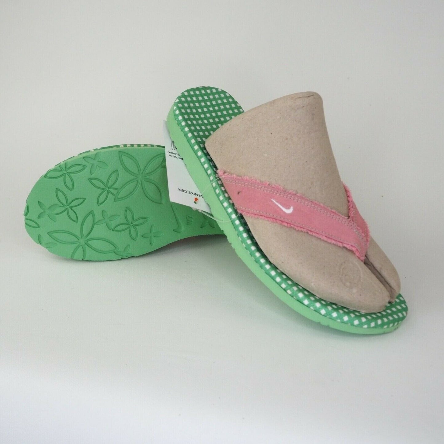 Nike Capillano Womens Sandals Pink Green Slide Thong Vintage 318232 613 Size 7