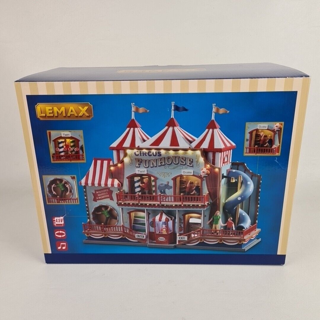 Lemax Circus Funhouse 05616 Carnival Animated Village Building Lighted Decor