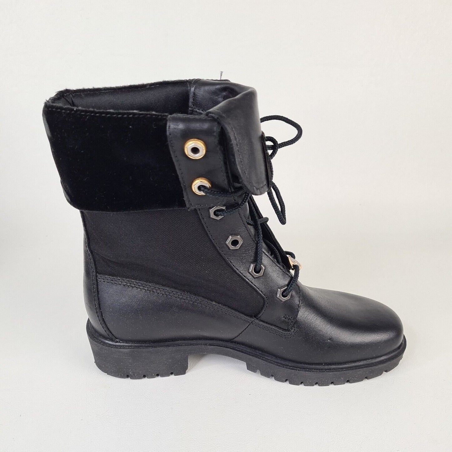 Timberland Lady Premium Fold 8 IN Winter Black 84316 Womens Boots Leather SZ 5.5