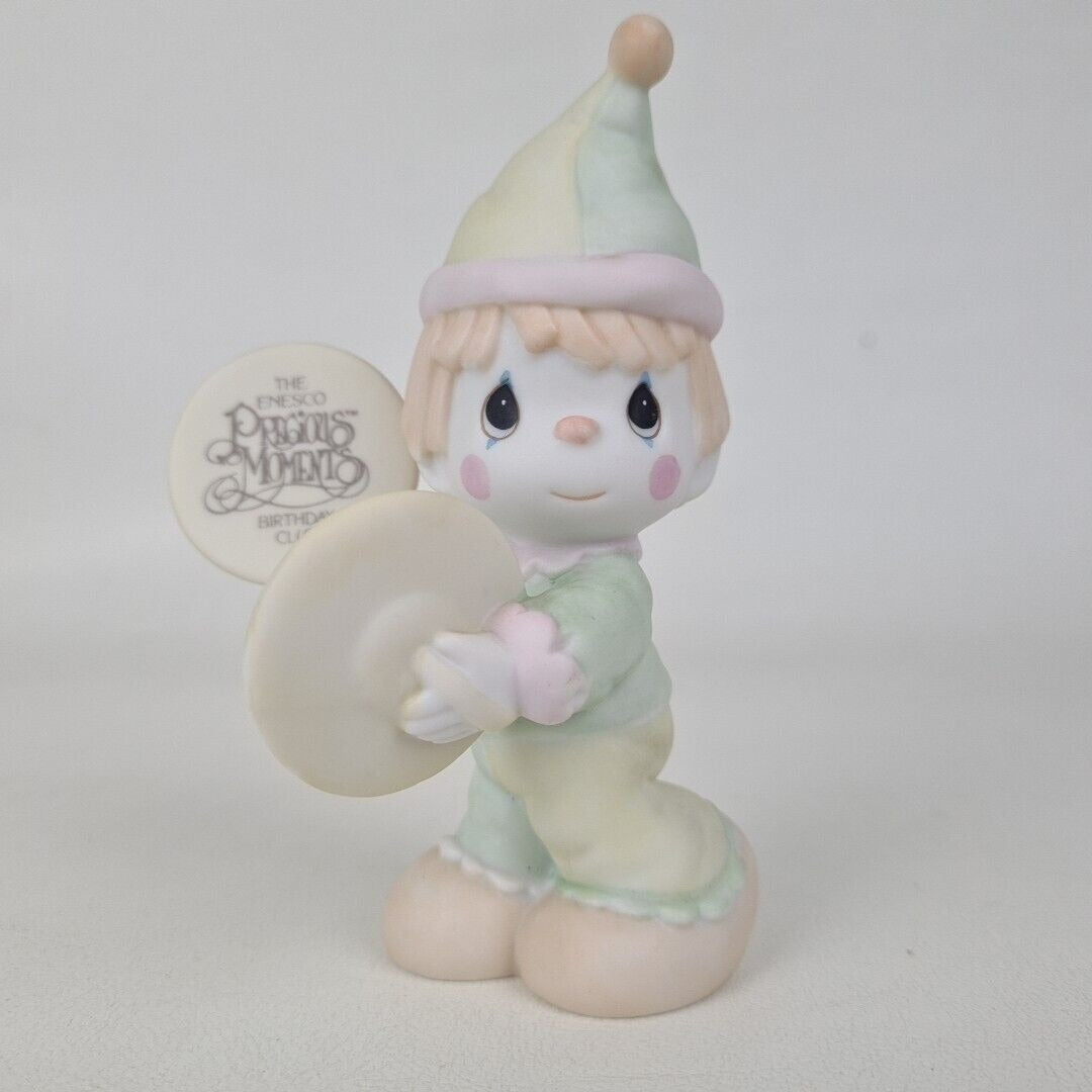 Precious Moments B0002 A SMILE'S THE CYMBAL OF JOY Clown Porcelain Figurine