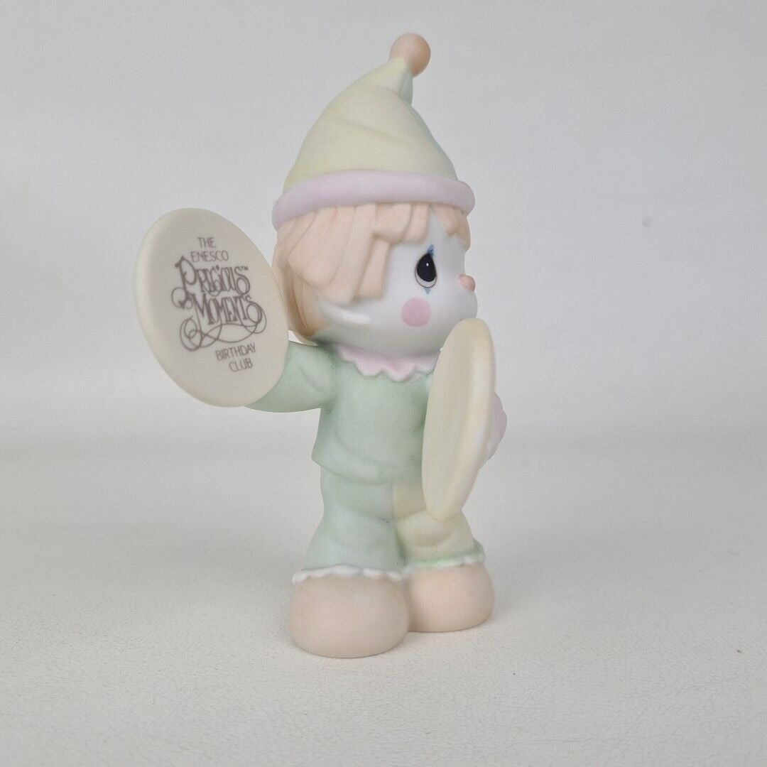 Precious Moments B0002 A SMILE'S THE CYMBAL OF JOY Clown Porcelain Figurine