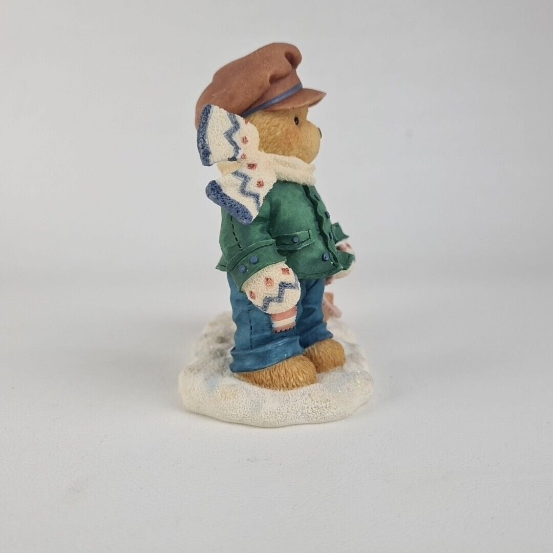 Cherished Teddies 269786 James Boy Pulling Sled Figurine Going My Way Holiday