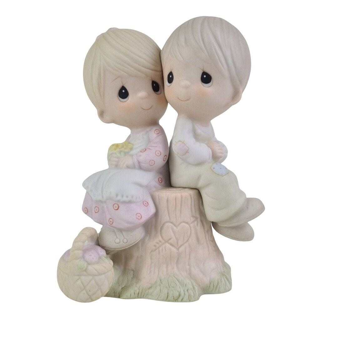 Precious Moments E-1376 Love One Another Last Forever Porcelain Figurine Vntg