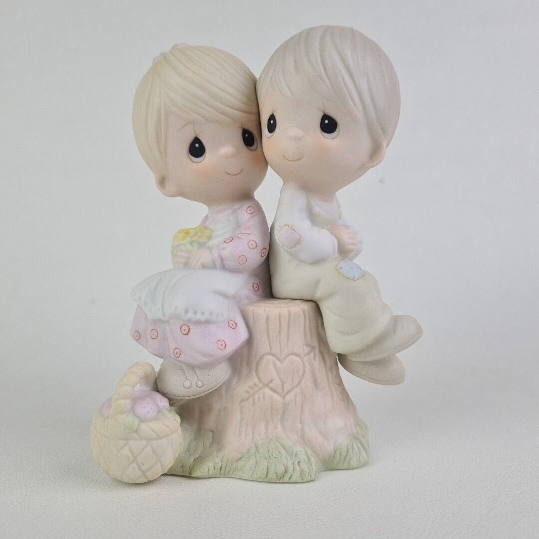 Precious Moments E-1376 Love One Another Last Forever Porcelain Figurine Vntg