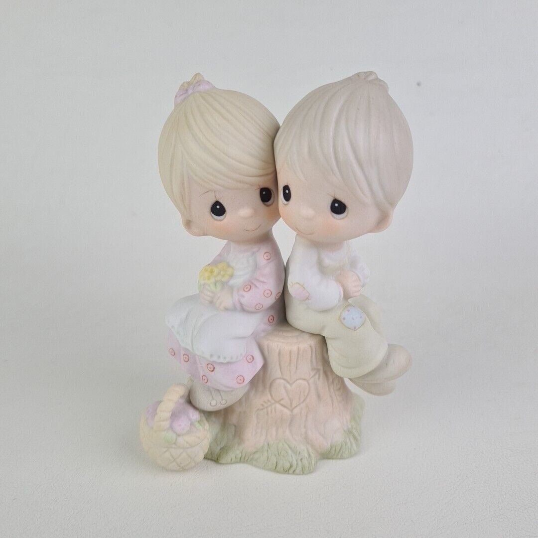 Precious Moments E-1376 Love One Another Last Forever Porcelain Figurine Vntg