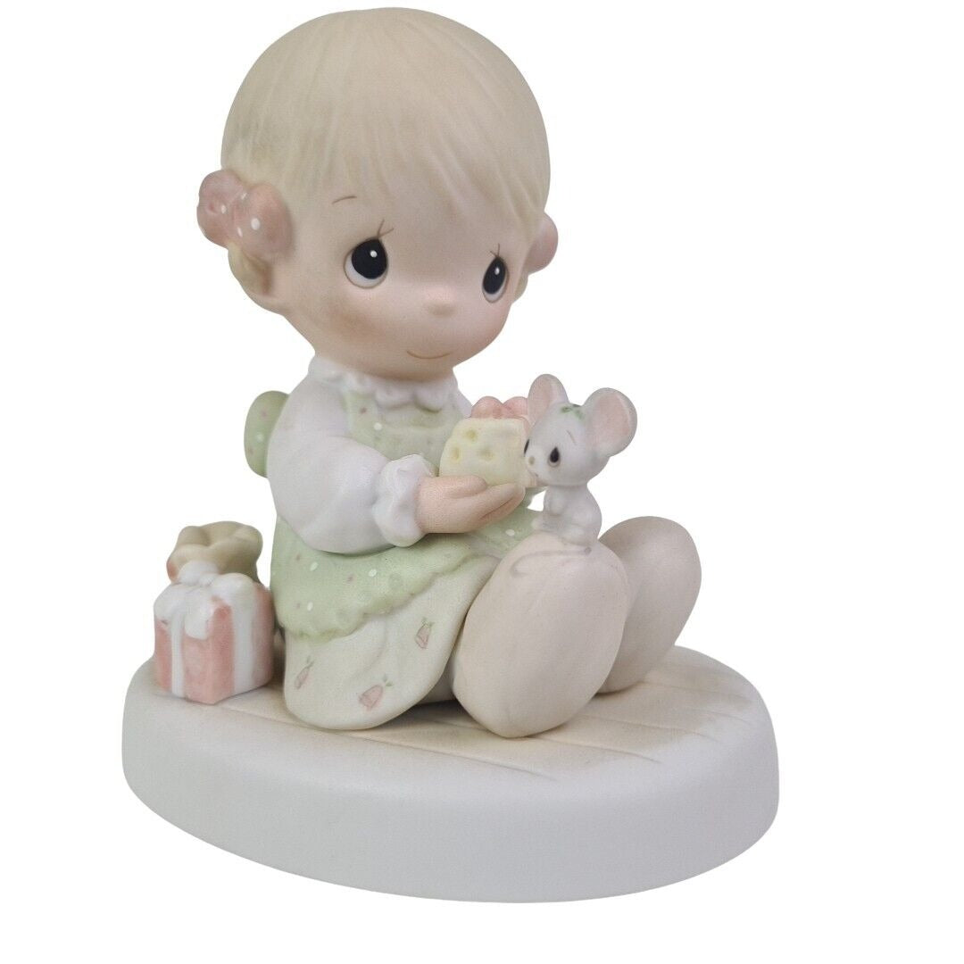 Precious Moments E-5377 LOVE IS KIND Girl With Mouse Porcelain Figurine