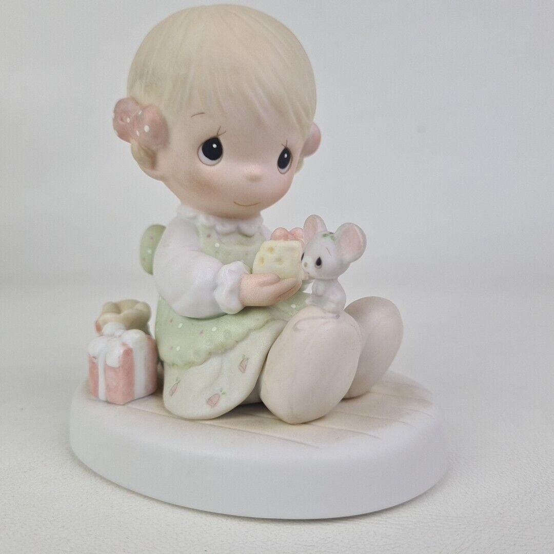 Precious Moments E-5377 LOVE IS KIND Girl With Mouse Porcelain Figurine