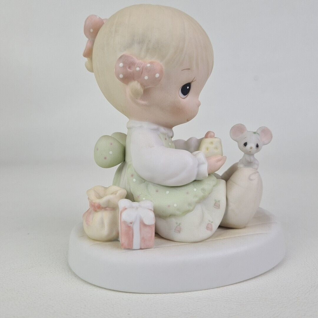 Precious Moments E-5377 LOVE IS KIND Girl With Mouse Porcelain Figurine