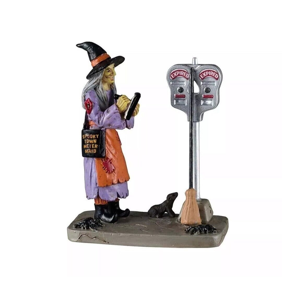 Lemax 42304 Spooky Town Illegal Broom Parking Meter Maid Figurine Village