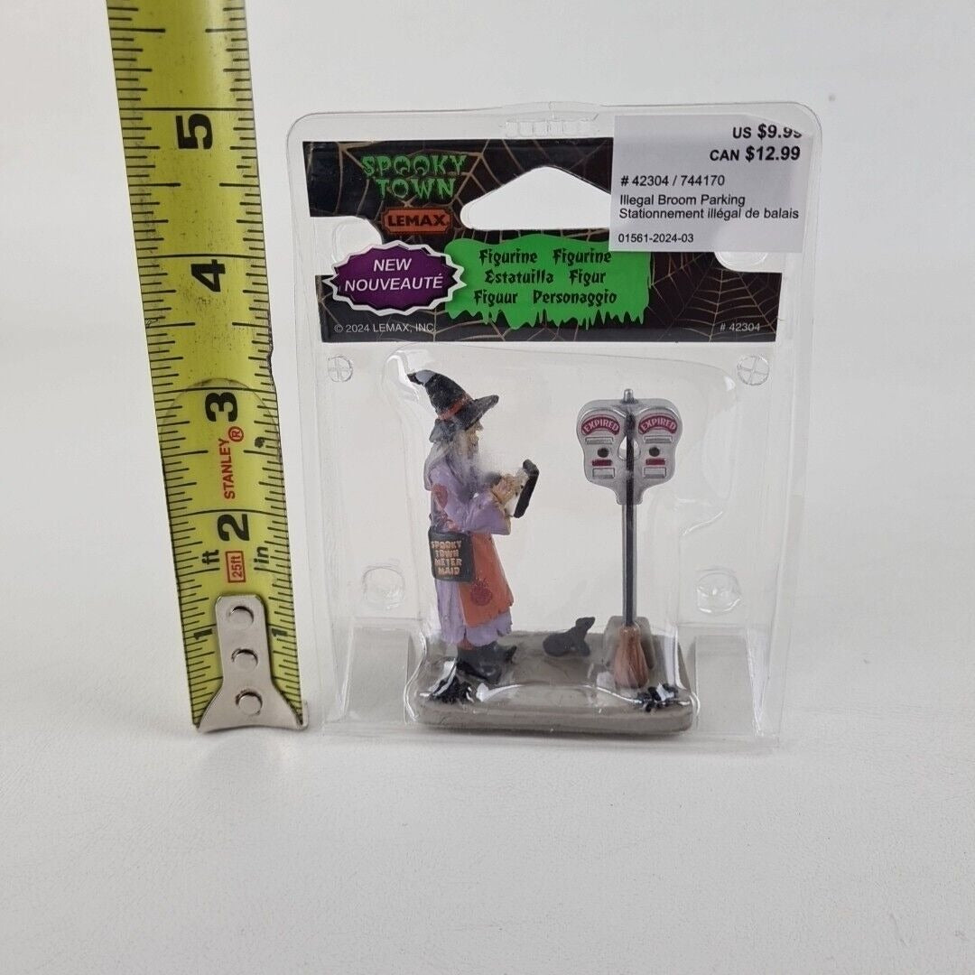 Lemax 42304 Spooky Town Illegal Broom Parking Meter Maid Figurine Village