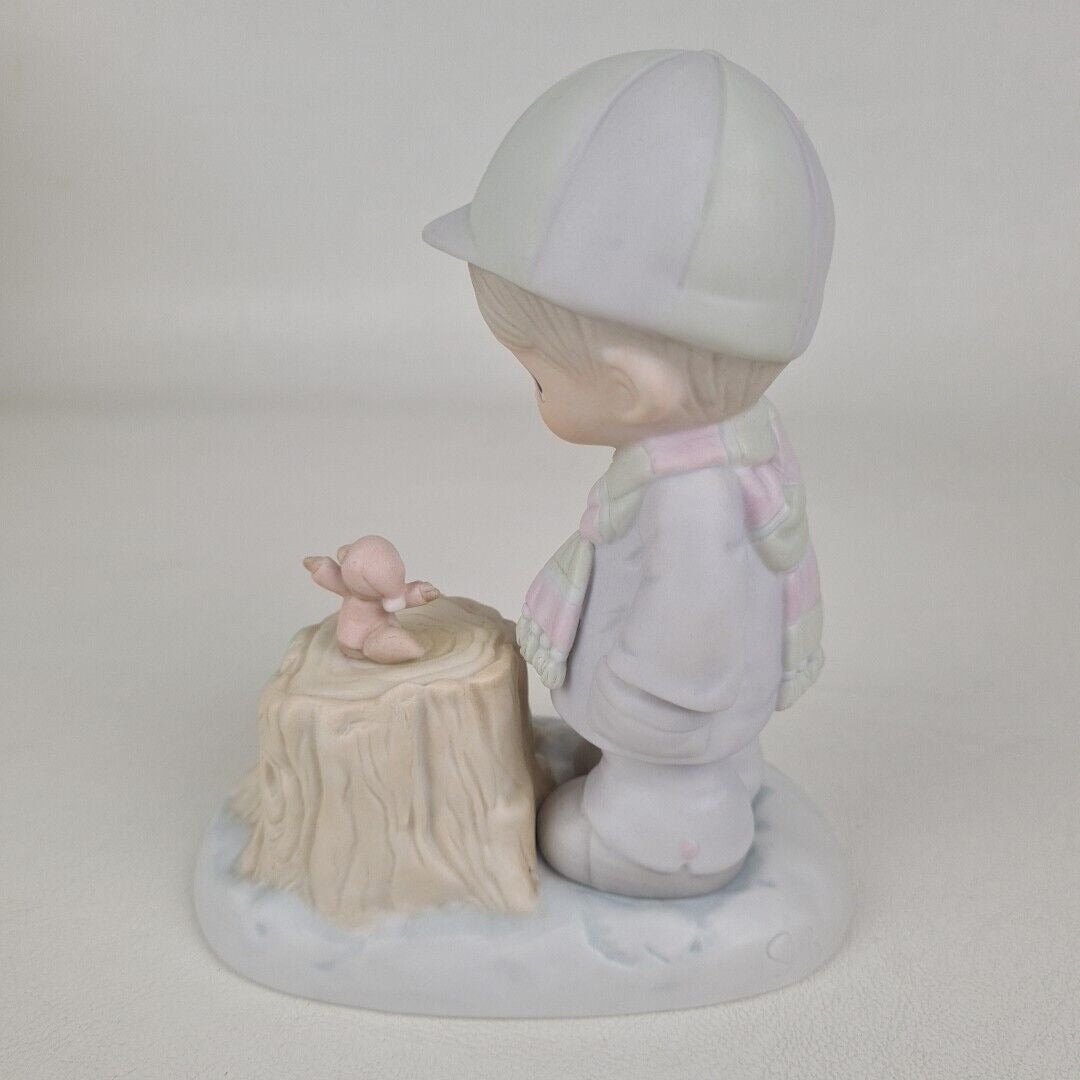 Precious Moments 521949 Wishing You A Cozy Season Boy Bird Porcelain Figure