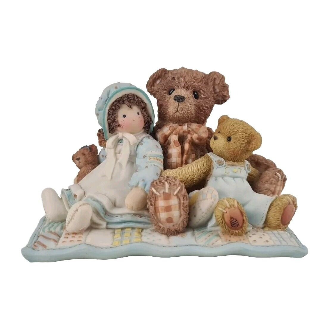 Cherished Teddies 786691 Elmer And Friends Two Bears With Doll Figurine