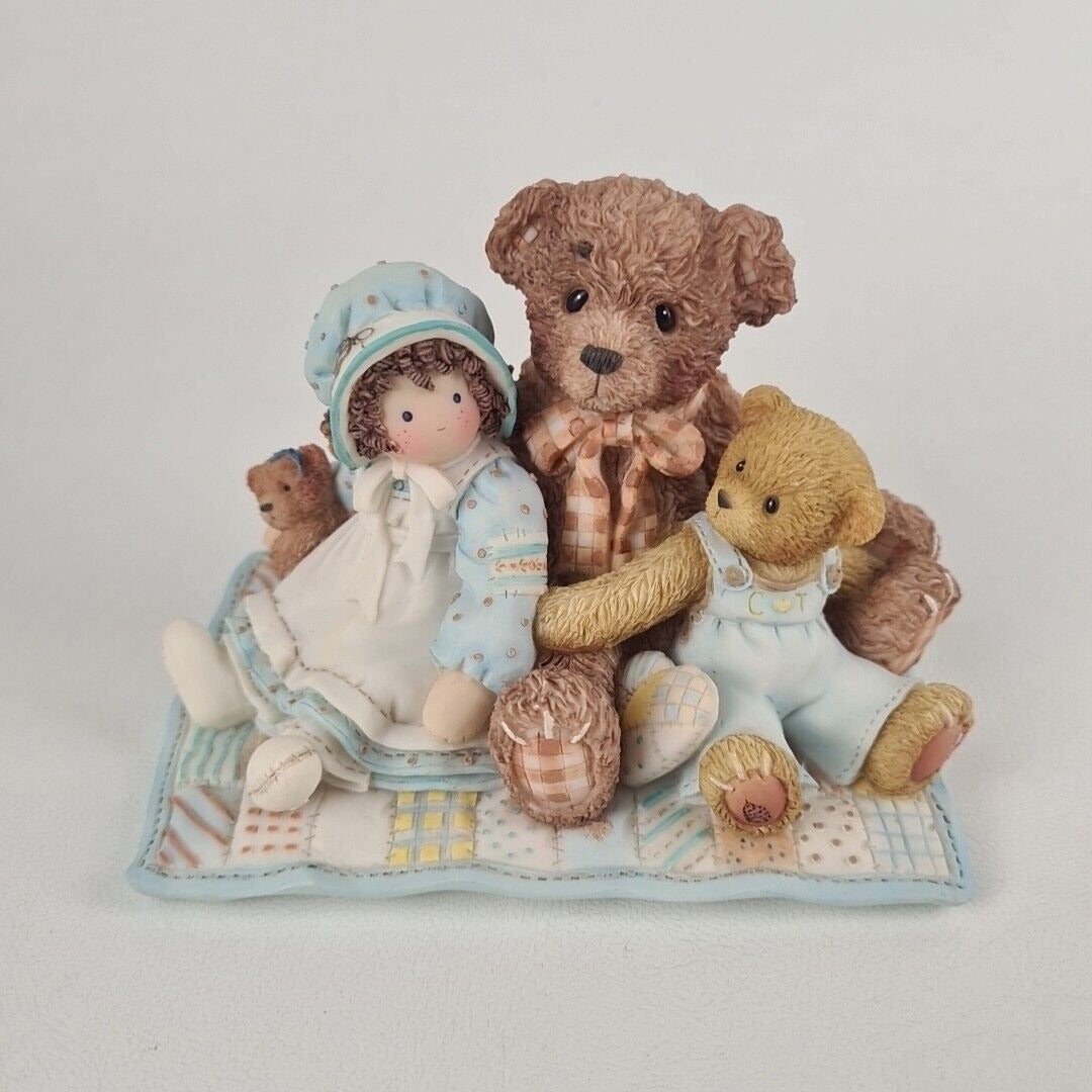 Cherished Teddies 786691 Elmer And Friends Two Bears With Doll Figurine