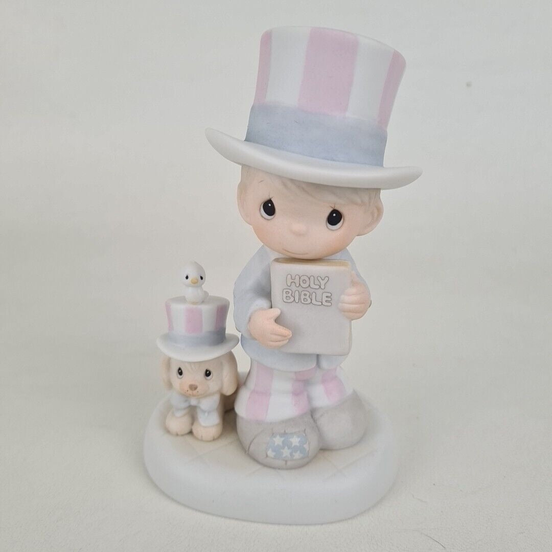 Precious Moments 102938 God Bless America Holy Boy Porcelain Figurine Vintage