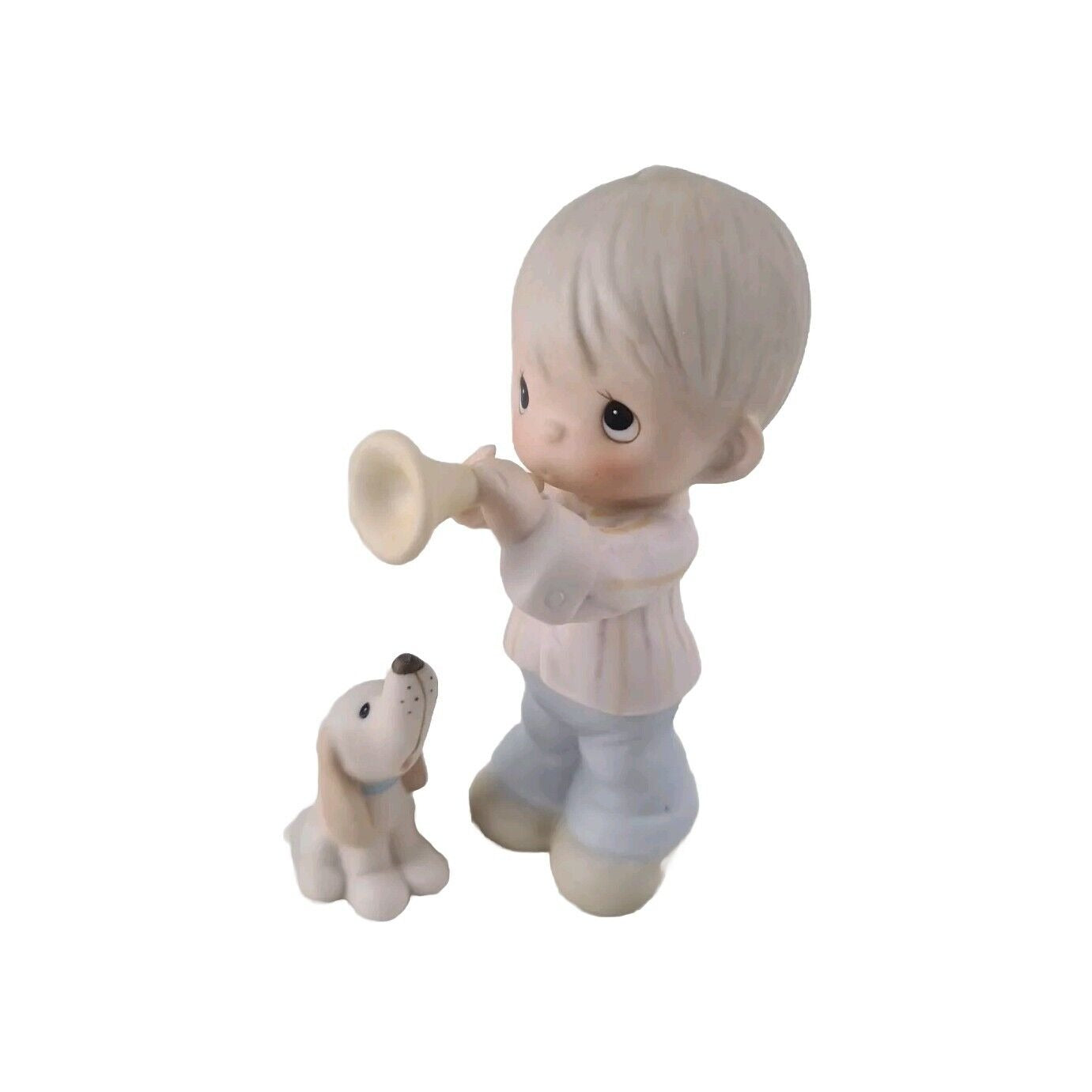 Precious Moments Enesco 12394 "HE Is My Song" 1984 Boy Porcelain Figurine